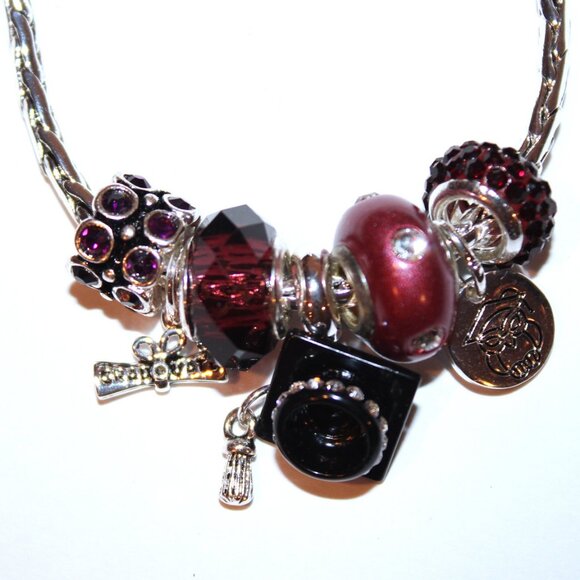 DaVinci Charm Bracelet 8.5" 7 Beads -  Graduation Diploma Grad - New w/o Tags - Picture 2 of 4